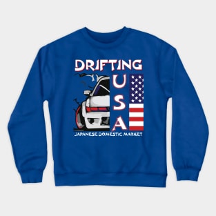 JDM Drifting USA Drift Car Graphic Japanese Crewneck Sweatshirt